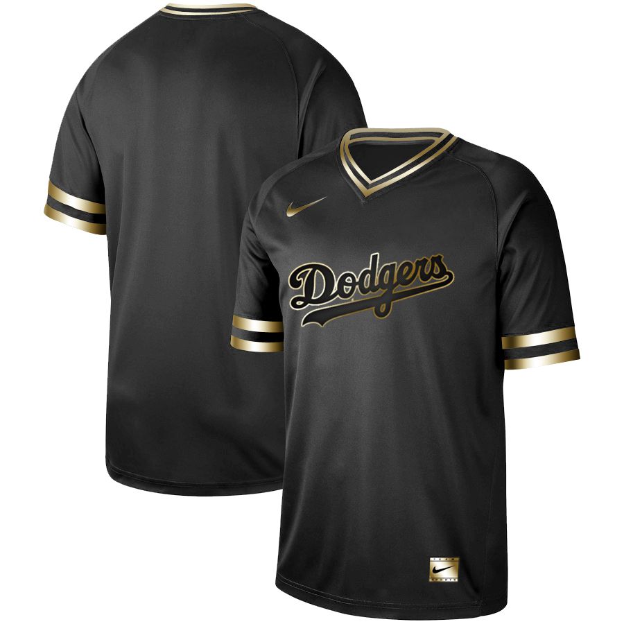 Men Los Angeles Dodgers Blank Nike Black Gold MLB Jerseys
